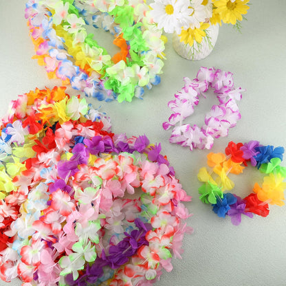 Sherr 24 Pcs LED Leis Light Up Purple and Gold Hawaiian Flower Necklaces, Graduation 2026 Party Supplies, Class of 2026 Leis for Beach Wedding Luau Glow Party Favors