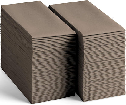 50-Pack Disposable Linen-Feel Caramel Napkins, 12" x 17" Cloth-Like Paper Dinner Napkins For Wedding, Bathroom, Party Or Event