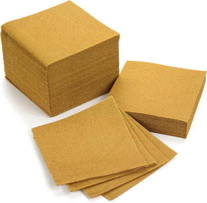 AH AMERICAN HOMESTEAD Cocktail Napkins-Disposable Beverage/Bar Napkins-White Linen-Like Square Napkins-Eco-Friendly & Compostable-Everyday Use, Party or Wedding 4.75inch x 4.75inch (100 Count, White)