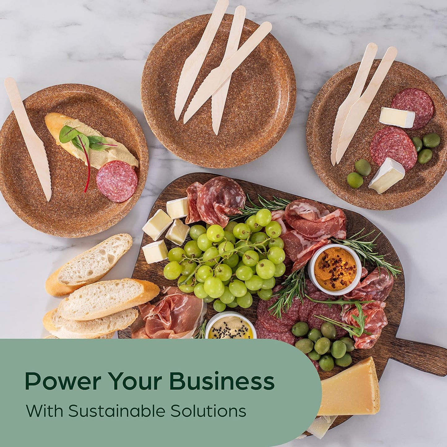 PURPLECLAY Wooden Disposable Utensils Set, 360 PCS Compostable Silverware (120 Forks, 120 Spoons, 120 Knives) Eco Friendly, Plastic-Free Cutlery for Parties & Catering, Alternative to Bamboo Utensils