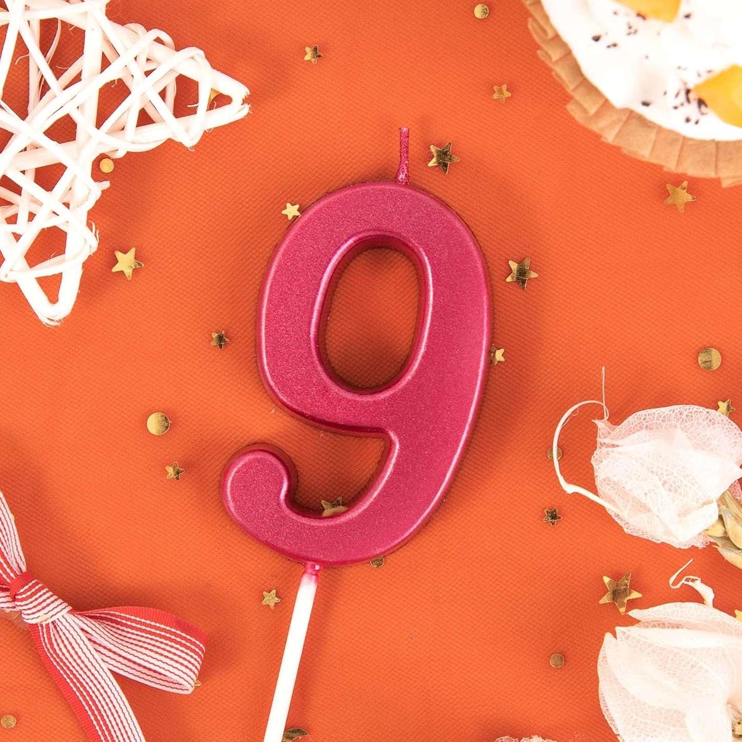 PHD CAKE 2.76 Inch Modern Gold 2 Number Birthday Candles, Gold Number Candles, Cake Number Candles, Party Celebration