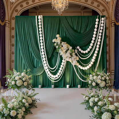 10ftx10ft Black Backdrop Curtains for Weddings Parties, Wrinkle Free 2 Panels Silky Polyester Photo Backdrop Drapes Back Drop Cloth Drapery for Birthday Mother'sDay Photography Background