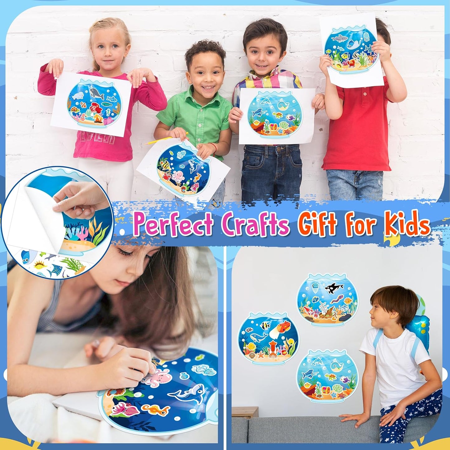 LINAYE 24 Sheets Insect Stickers with Jar Scenes, Make Your Own Bug Jar Stickers, Spring Crafts Activities for Kids Spring Party Decorations Supplies for Kids