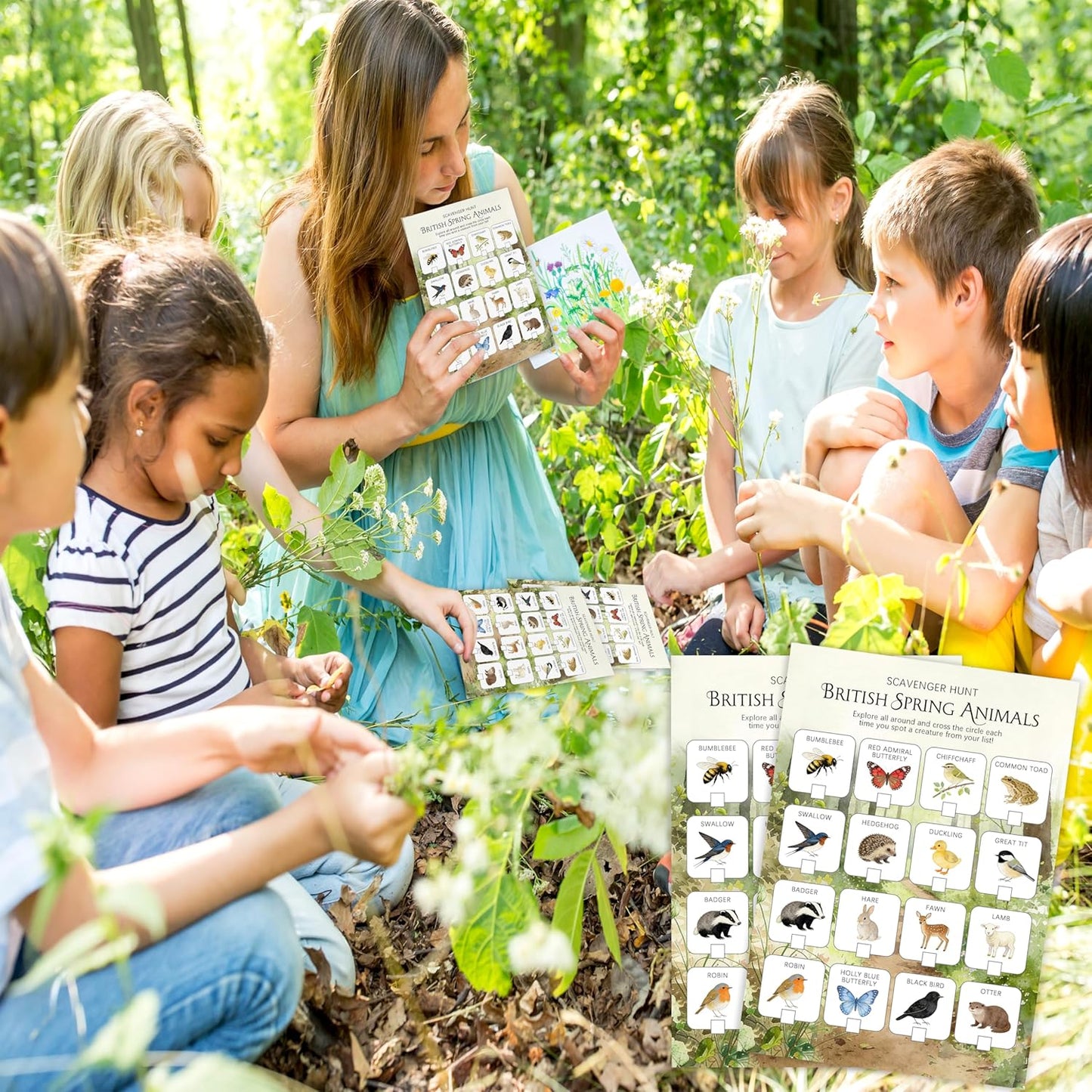 30Pcs Nature Scavenger Hunt Cards, Scavenger Hunt Cards Road Trip and Travel Activities, Spring Summer Holiday Party Supplies, Camping Games Outdoor Indoor Seek Activity-A03