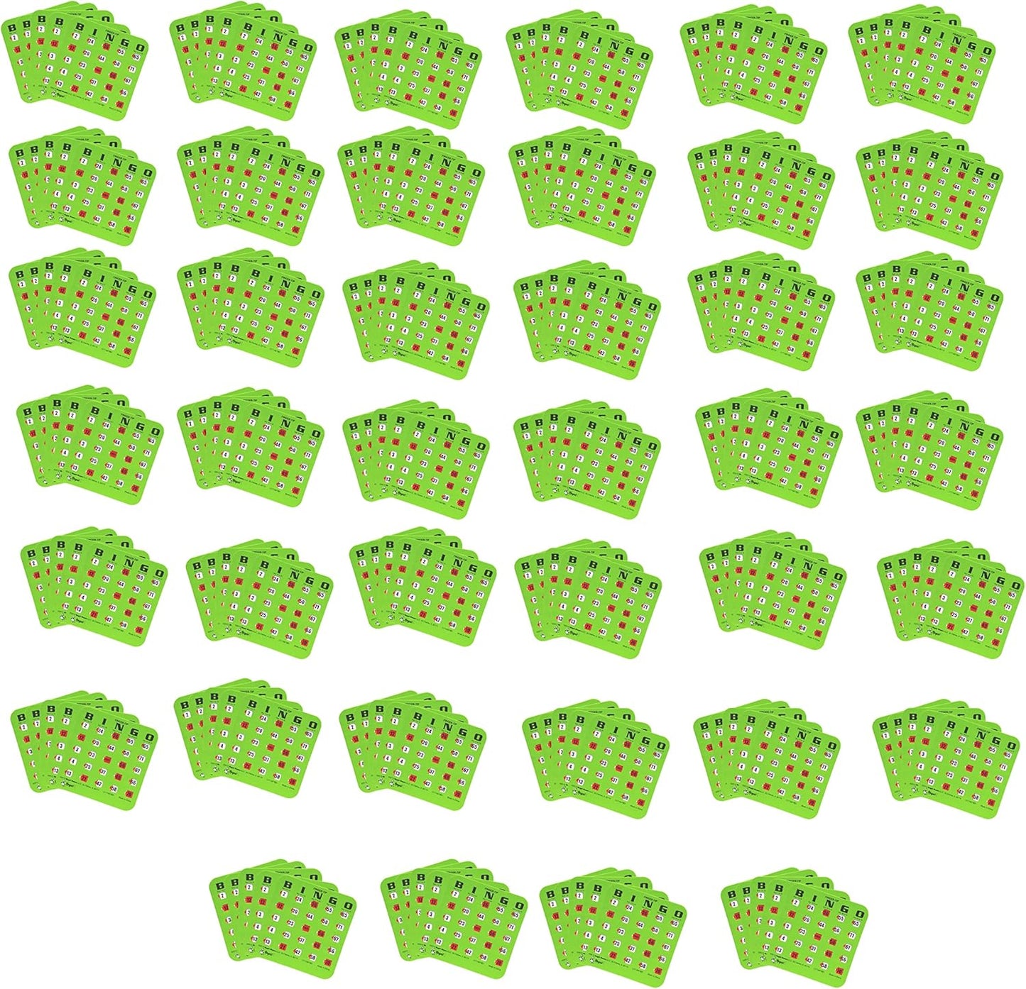 Regal Bingo Bulk Bingo Cards with Sliding Windows - Reusable Large Print Bingo Game Cards for Adults Large Group - 10 Pack, Green