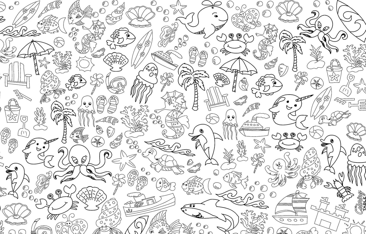 Animal Fun Design – Square Tablecloth 60”X60” – Interactive Coloring Tablecloth for Kids - Poly/Cotton Fabric – Washable and Reusable – DIY Activity for Children and Adults