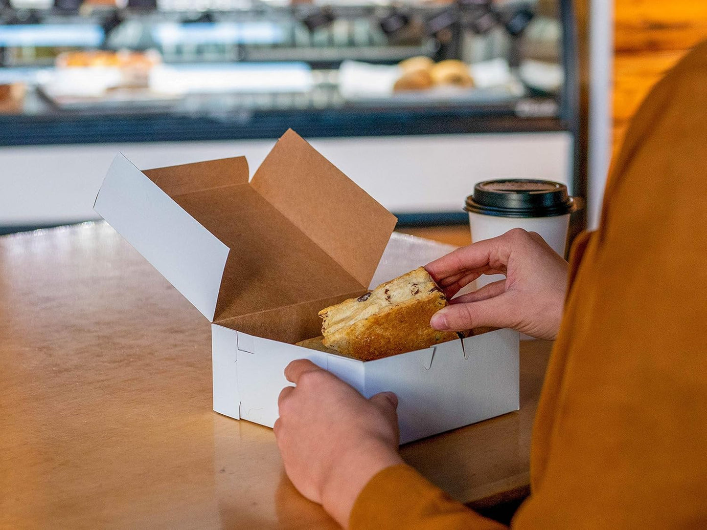 Southern Champion Tray 0989 Premium Clay-Coated Kraft Paperboard White Non-Window Lock Corner Bakery Box, 12" Length x 12" Width x 6" Height, White (Case of 50)