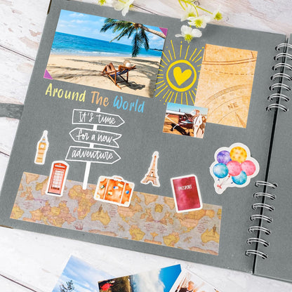 Bstorify Scrapbook Album 60 Pages (8 x 8 Inch) Brown Thick 200gsm Kraft Paper, Photo Album Scrapbook, Memory Book - Ideal for Your Scrapbooking Albums Art & Craft Projects