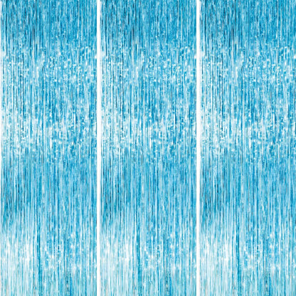 PartyWoo Silver Streamers 3pcs Tinsel Backdrop 8.2FT Metallic Tinsel Foil Fringe Streamer Curtains Party Photo Booth Backdrop for Graduation Baby Shower Bachelorette Wedding Disco Party Decorations