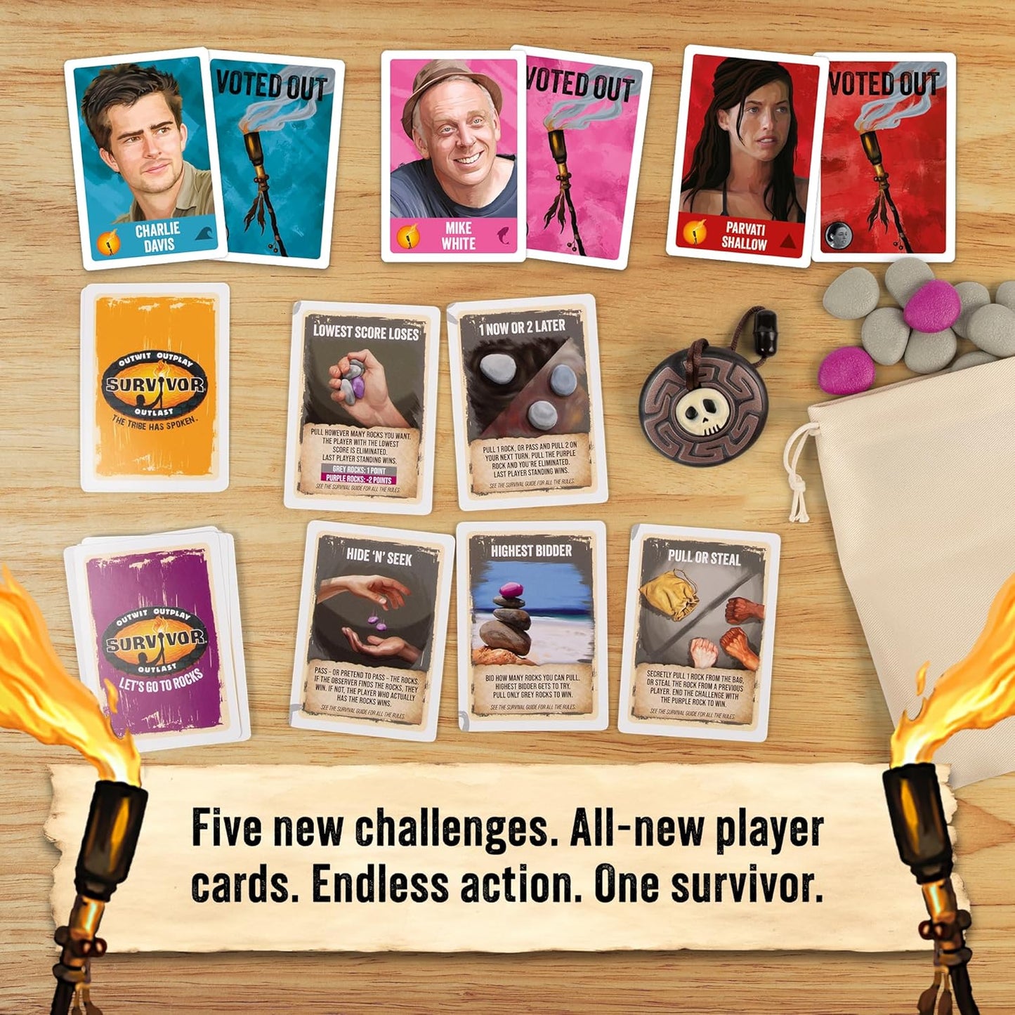 Exploding Kittens Survivor: The Tribe Has Spoken 3-6 Players - Ages 8+ - 30 Minutes to Play - Official Card Game for Survivor Fans - Family Game Night, Card Game