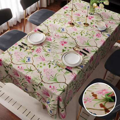Rectangle Table Cloth,100% Waterproof Tablecloth Oil Proof Spill Proof Vinyl Table Cloth, Wipe Clean Plastic Table Cover for Dining, Camping, Indoor and Outdoor 52" x 70",Leaves