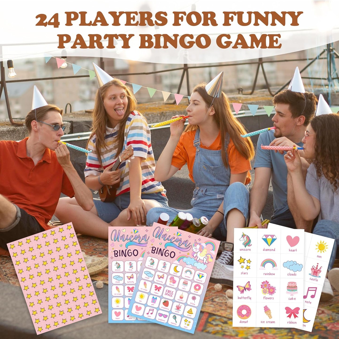 Book Bingo Game, Reading Party Bingo Cards Set, Read Themed Party Games Supplies for Book Lovers, Adults Family Friends Holiday Activities Favors Decorations for 24 Player, 01