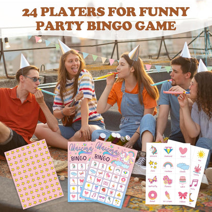 Book Bingo Game, Reading Party Bingo Cards Set, Read Themed Party Games Supplies for Book Lovers, Adults Family Friends Holiday Activities Favors Decorations for 24 Player, 01