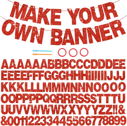 BEISHIDA 116 PCS A-Z DIY Letter Banner Kit Make Your Own Banner Including 111 Letters and Numbers 3 Rope and 2 Threading Device,Customized for Birthday Graduation Wedding Decor Black