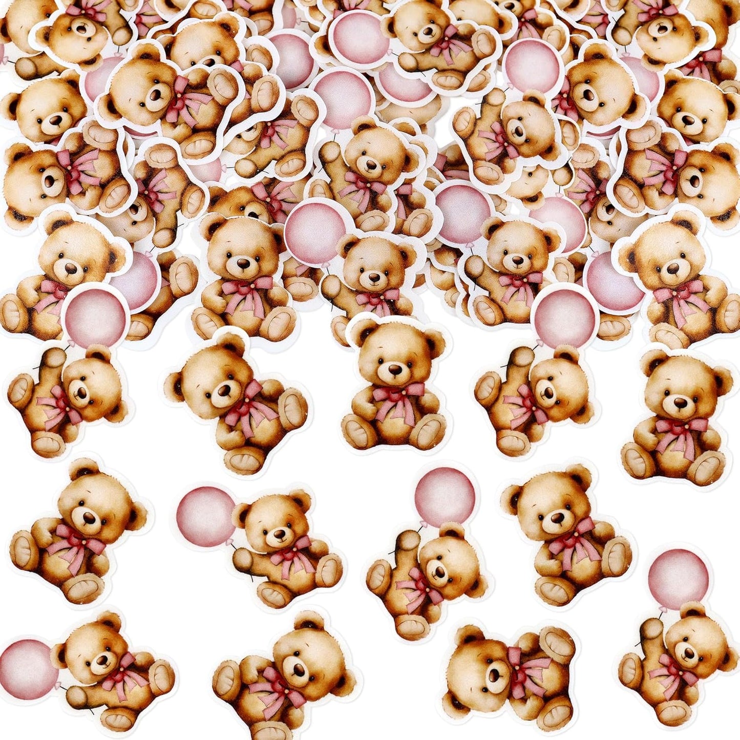 36Pcs Blue Baby Bear Cupcake Toppers Balloon Teddy Bears Cupcake Picks for Blue Baby Shower Gender Reveal Boys Bearly Birthday Cupcake Decorations We Can Bearly Wait Party Decorations Supplies