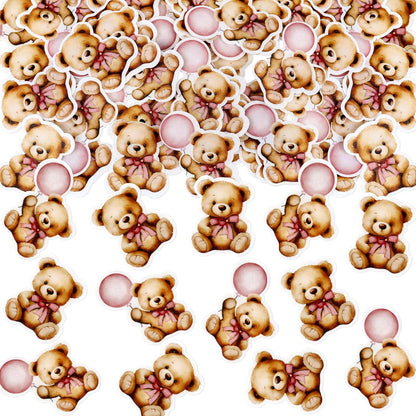 36Pcs Blue Baby Bear Cupcake Toppers Balloon Teddy Bears Cupcake Picks for Blue Baby Shower Gender Reveal Boys Bearly Birthday Cupcake Decorations We Can Bearly Wait Party Decorations Supplies