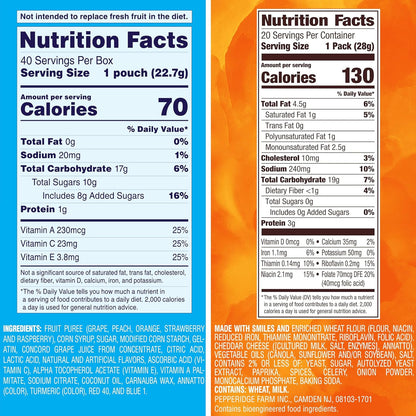 Goldfish Crackers Big Smiles Variety Pack with Cheddar, Colors, and Pretzels, Snack Packs, 30 Ct