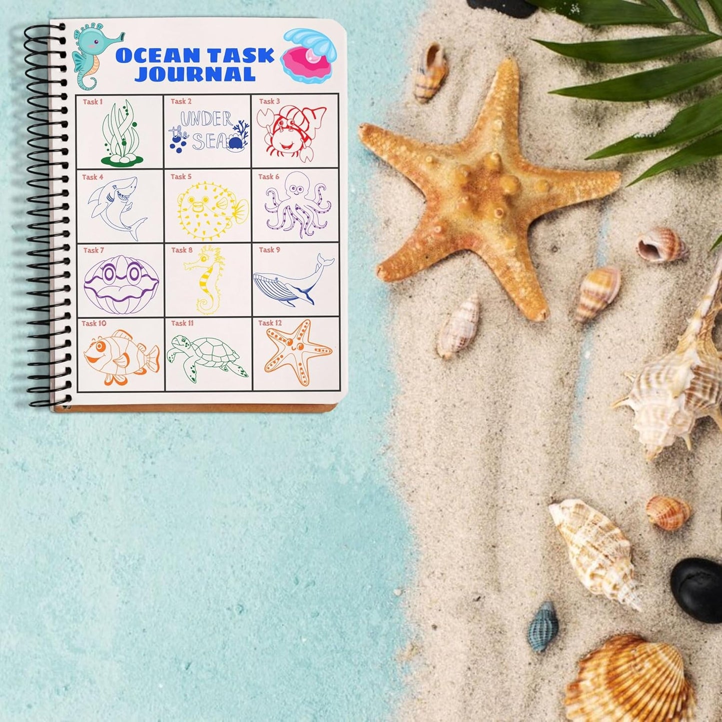 36PCS Ocean Party Favors - 24PCS Pre-Cut Temporary Tattoos & 12PCS Stamps - Ideal Sea Creature Under the Sea Themed Birthday Card Decoration Supplies Goodie Bag Kids Gifts Classroom Rewards Prizes