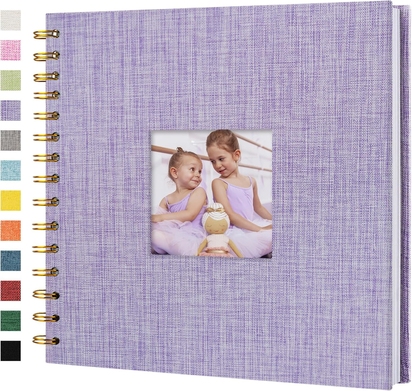 8 x 8 Inch Scrapbook Photo Album Linen Cover 20 Sheets/ 40 Pages, Hardcover Kraft White Pages Memory Book, for Travel Wedding Guest Book Christmas Baby Shower Fits 4x6 & Instant Photos, Beige