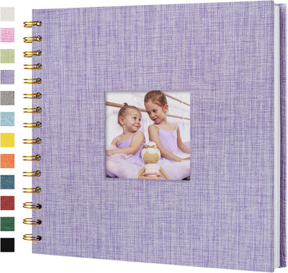 8 x 8 Inch Scrapbook Photo Album Linen Cover 20 Sheets/ 40 Pages, Hardcover Kraft White Pages Memory Book, for Travel Wedding Guest Book Christmas Baby Shower Fits 4x6 & Instant Photos, Beige