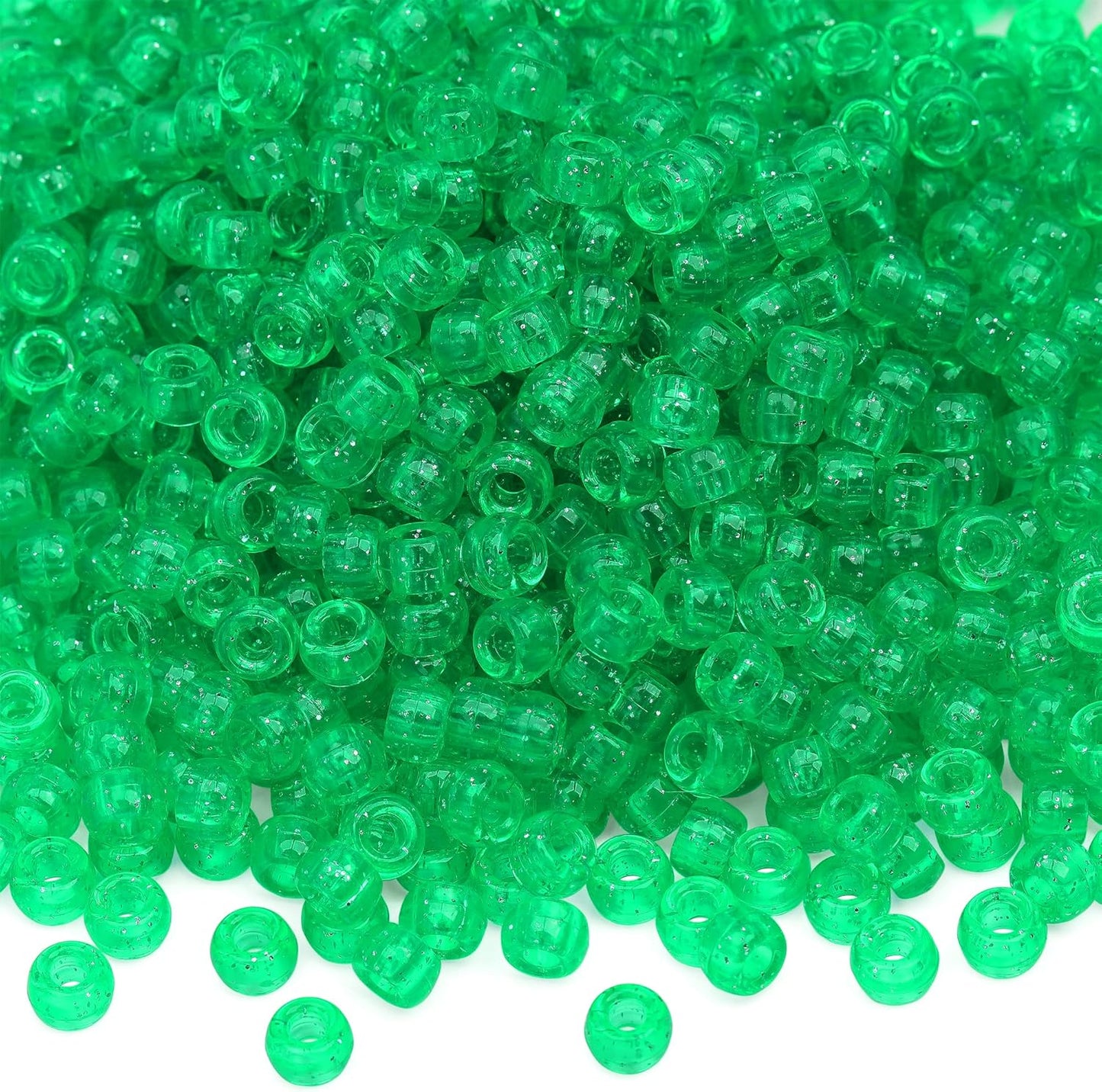 1000Pcs Glow in The Dark Pony Beads 9mm Plastic Kandi Beads Bulk for Friendship Bracelet Necklace Craft Jewelry Making Beads for Hair Braids 9 Color