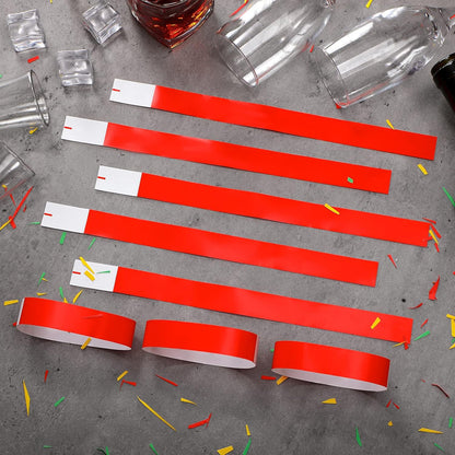 Tudomro 1200 Pack Plastic Paper Wristbands for Events Neon Party Wrist Bands Colored Waterproof Concert Identification Hand Bands Lightweight Adhesive Wristband(Yellow, Green, Blue, Red, Purple, Pink)