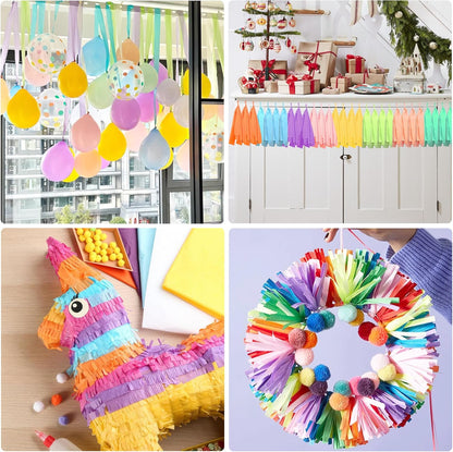 Oubest Crepe Paper Streamers 2.2 Inch x 656 Feet Ideal Party Supplies & Decorations for Birthdays Baby Showers Bachelorettes Weddings DIY, 8 Rolls Pastel Streamers Backdrops, Doorway & Wall Decor