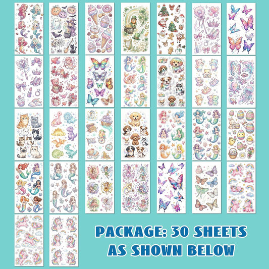 Tattoos for Kids, 350+ Mixed Styles (37 Sheets) Temporary Tattoos Stickers Set Gift for Girls and Boys, Space Dinosaur Animals Butterfly Tattoos for Kids Birthday Party Supplies