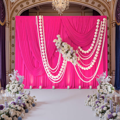 10ftx10ft Black Backdrop Curtains for Weddings Parties, Wrinkle Free 2 Panels Silky Polyester Photo Backdrop Drapes Back Drop Cloth Drapery for Birthday Mother'sDay Photography Background