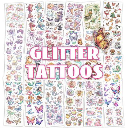 Tattoos for Kids, 350+ Mixed Styles (37 Sheets) Temporary Tattoos Stickers Set Gift for Girls and Boys, Space Dinosaur Animals Butterfly Tattoos for Kids Birthday Party Supplies