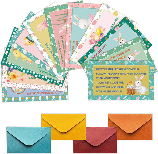 Easter Scavenger Hunt Games, Easter Treasure Hunt Clues Game Cards, Easter Party Games for Family Friend Groups, Easter Party Decorations Favors Supplies, 03
