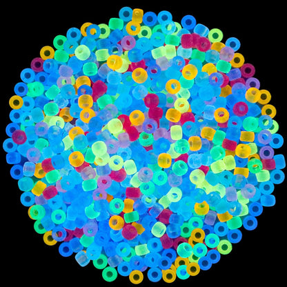 1000Pcs Glow in The Dark Pony Beads 9mm Plastic Kandi Beads Bulk for Friendship Bracelet Necklace Craft Jewelry Making Beads for Hair Braids 9 Color
