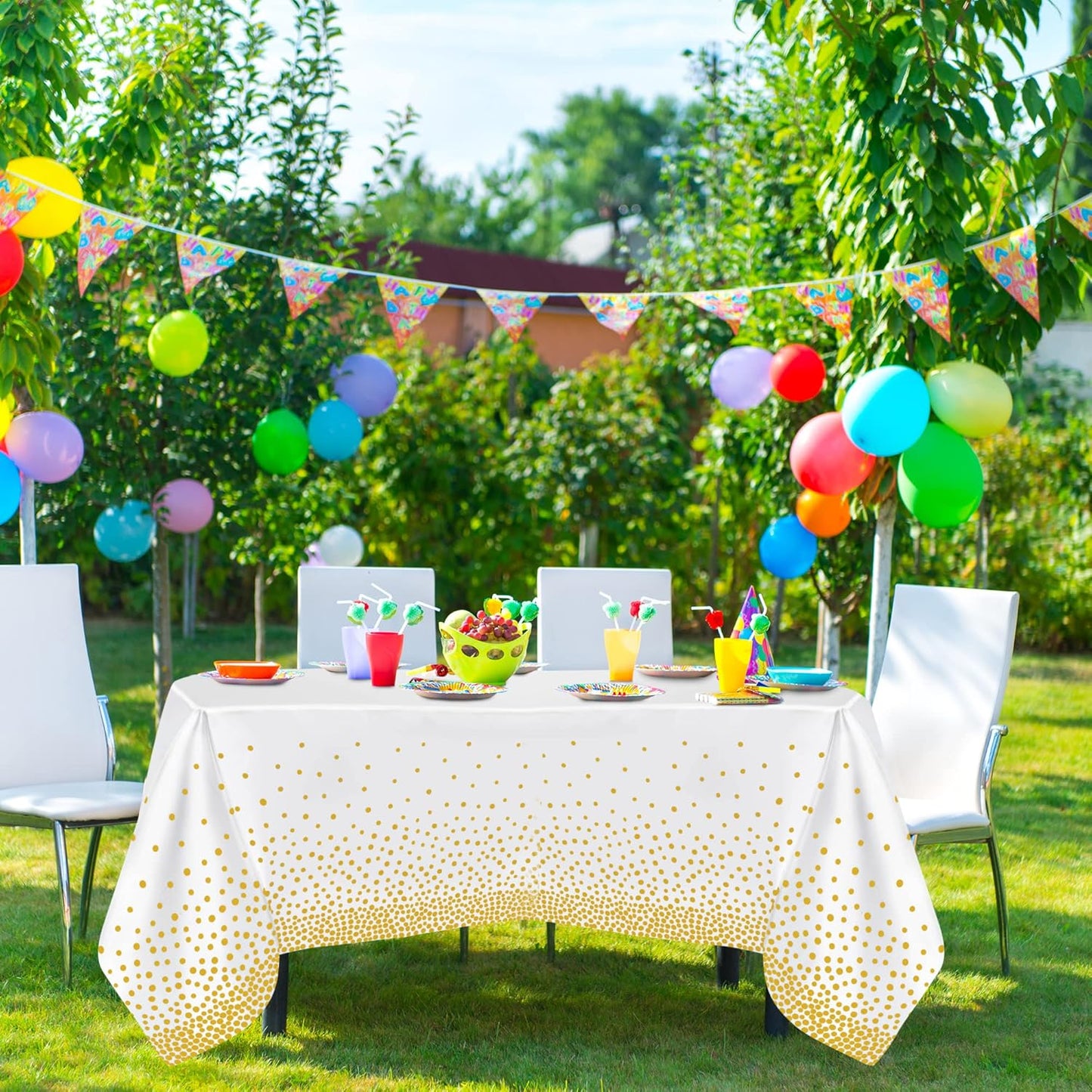 14 Pack Black 54 x 108 in. Rectangle Disposable Plastic Tablecloths - Smooth Decorative Covers for Parties, Weddings