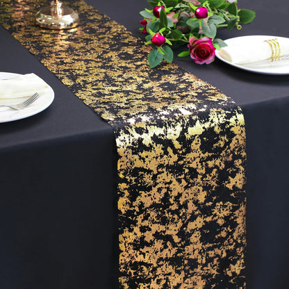 Snowkingdom 2 Pieces Gold Table Runner, Sequin Glitter Foil Metallic Thin Mesh Runner Roll 11"x108", Gold Table Decorations for Event Party, Wedding, Birthday Party, Christmas