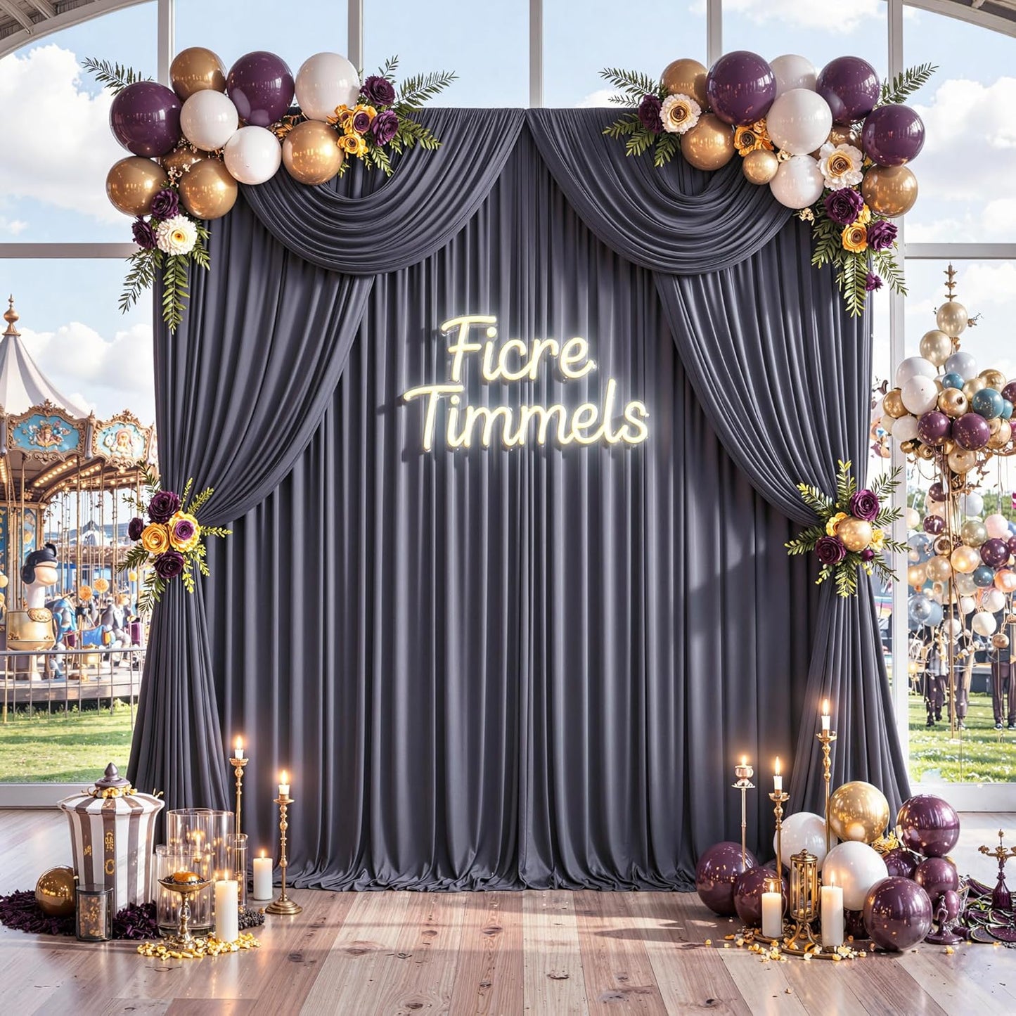 10 ft x 10 ft Wrinkle Free White Backdrop Curtains for Wedding Parties, Polyester Photography Backdrop Drapes for Birthday Parties Stage Backdrop Stand, 2 Panels 5x10FT Background Curtains