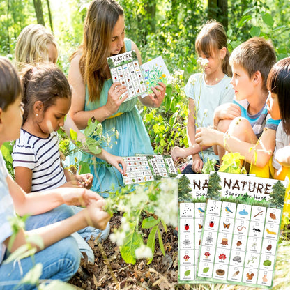 30Pcs Nature Scavenger Hunt Cards, Scavenger Hunt Cards Road Trip and Travel Activities, Spring Summer Holiday Party Supplies, Camping Games Outdoor Indoor Seek Activity-A03