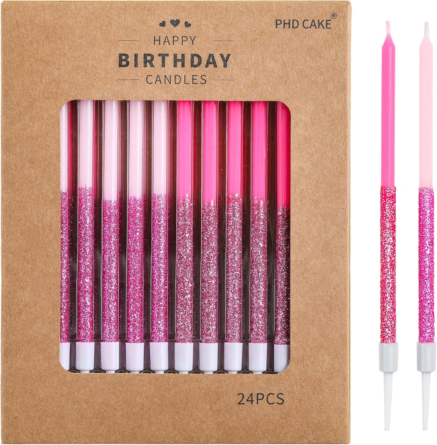 PHD CAKE Champagne Gold Long Thin Metallic Birthday Candles, Cake Candles, Birthday Parties, Wedding Decorations, Party Candles
