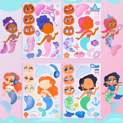 JOYIN 36 Sheets 9"x6" Make a face Stickers for Kids, Make Your Own Animal Stickers with Unicorn, Dinosaur, Sea and Safari Animals, Crafts Birthday Party Favors, Goodie Bags Classroom Activities