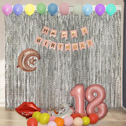 4 Pack Wavy Champagne Gold Metallic Tinsel Foil Fringe Curtains Backdrop - 3.3X6.6ft Foil Fringe Backdrop for Parties | Door Streamers for Birthday | Photo Booth Backdrops Party Decor