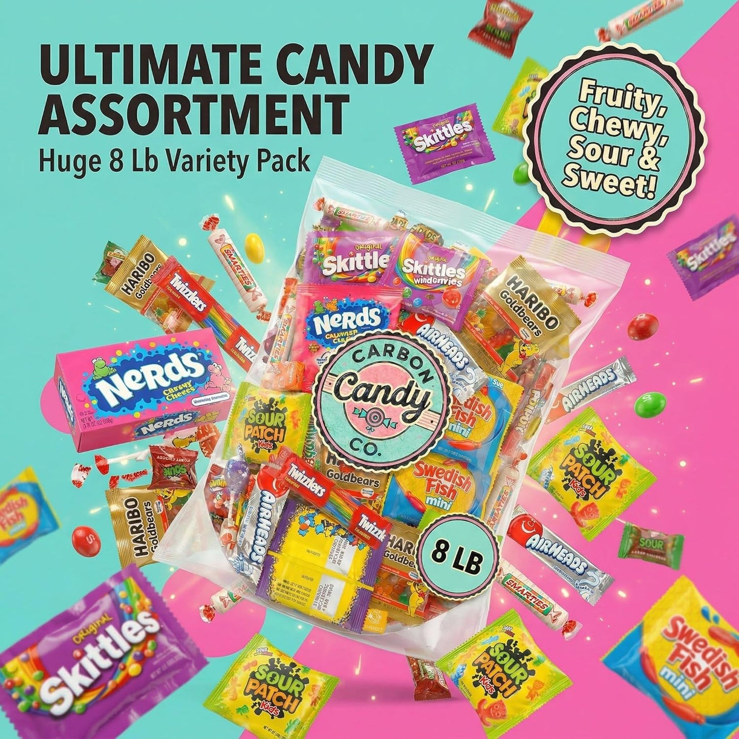 Bulk Candy Variety Pack - 2 lb - Bulk Candy Individually Wrapped - Assorted Mix - Lollipops, Hard, Fruity - Dulces - Big Bag for Party Favors - Father's Day