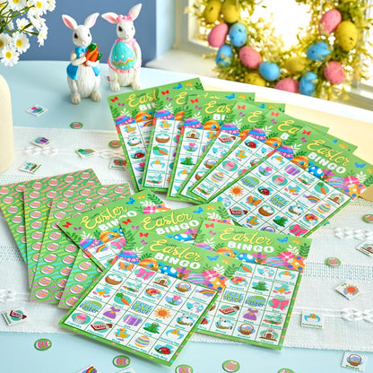 JOYIN 28 Players Easter Bingo Card (5x5) with Blue Color for Kids, Boys, Girls and Adults, Easter Games, School Classroom Activities and Easter Basket Stuffers