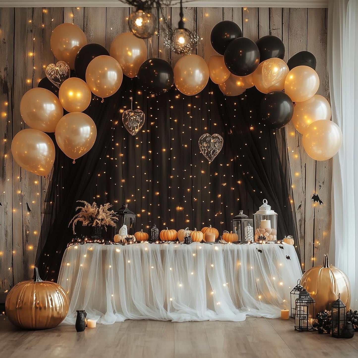Fomcet Tulle Backdrop Curtains with Lights String White 10FT X 8FT Sheer Curtain with Lights Tulle Curtains Backdrop for Wedding Birthday Party Baby Shower Photo Shoot (2 Panels 5x8FT)