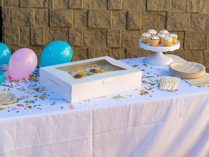 Southern Champion Tray 1029 Premium Clay Coated Kraft Paperboard White Non-Window Sheet Cake and Utility Box, 19" Length x 14" Width x 4" Height, 1/2 Sheet (Case of 50)