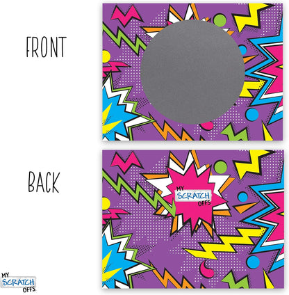 My Scratch Offs - Customizable Scratch-Off Cards Graffiti Design for Prizes, Classroom Rewards & Teacher Supplies, 50 Pack