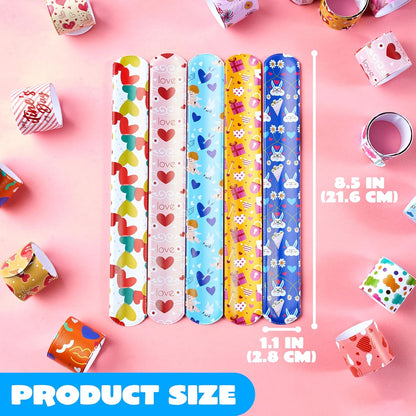 JOYIN 144 Pcs Slap Bracelets for Kids, Bulk Wristbands with Animals, Friendship, Heart, Party Favors, Classroom Prizes Birthday Exchanging Gifts,Goodies Bag Stuffers Fillers