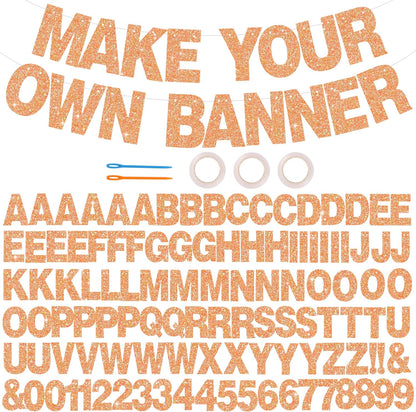 BEISHIDA 116 PCS A-Z DIY Letter Banner Kit Make Your Own Banner Including 111 Letters and Numbers 3 Rope and 2 Threading Device,Customized for Birthday Graduation Wedding Decor Black