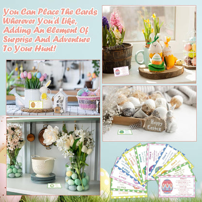 Easter Scavenger Hunt Games, Easter Treasure Hunt Clues Game Cards, Easter Party Games for Adult Friend Groups, Easter Party Decorations Supplies Favors，02