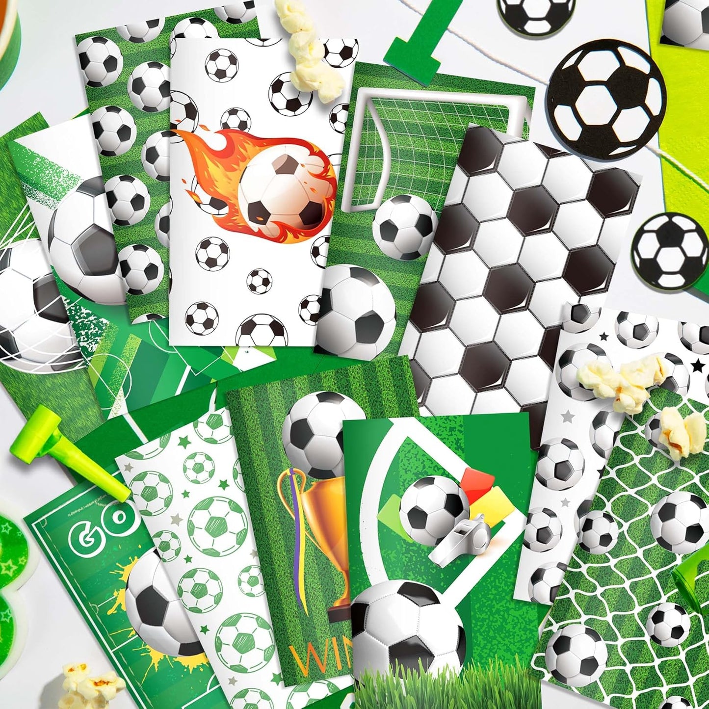 OXYLIPO 24 Pcs Sports Party Favors Soccer Mini Notepads Soccer Notebooks- Spiral Journal Notebooks with Soccer Theme Designs, Teacher School Classroom Reward Supplies for Teens Boys Girls