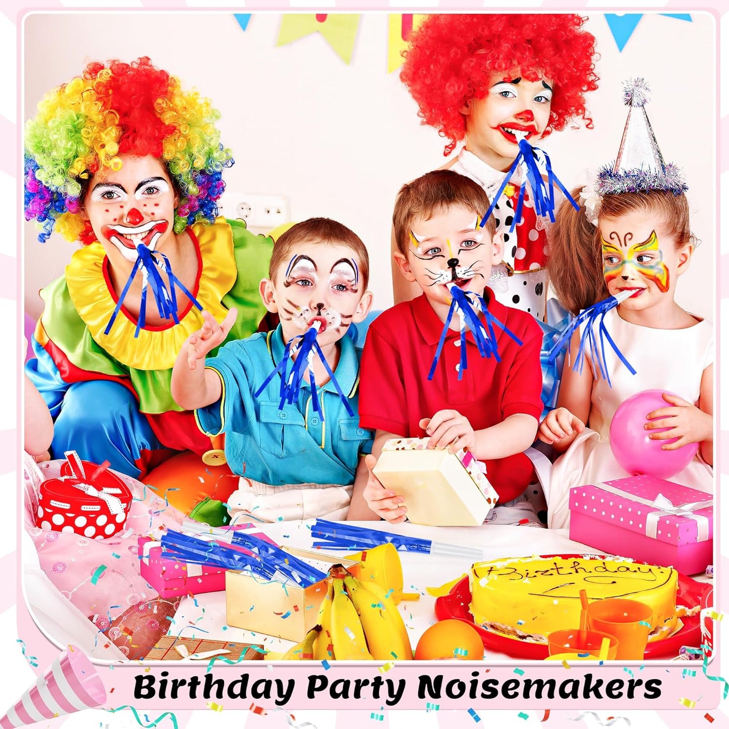 12 Pcs Noise Makers Glitter Metallic Fringed Party Blowers for Birthday New Years Graduation Sporting Events Party Favor Supplies (Mixed Colors)