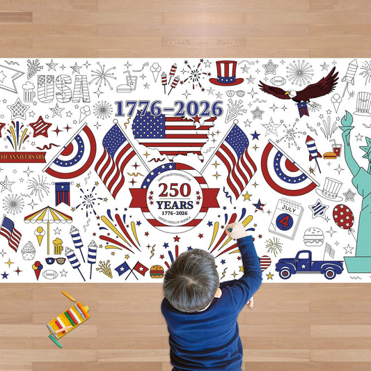 OHOME Spring Giant Coloring Poster/Tablecloth - 72×30 Inch Spring Decorations for Home,Kids Crafts Games Activities Toys Decor Party Decor for Classroom School